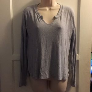Bordeaux gray long sleeve top, size S